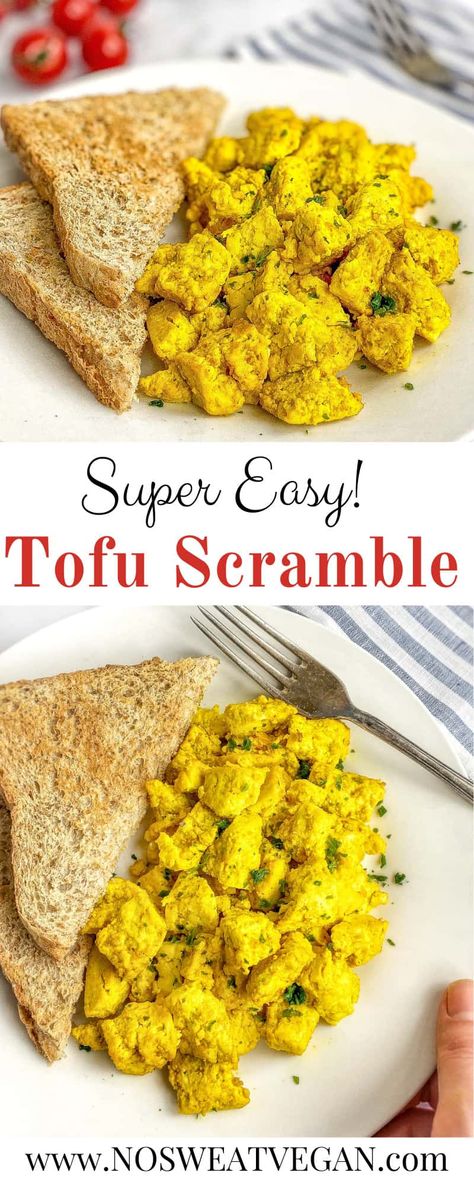 Vegan Scrambled Eggs, Tofu Scrambled Eggs, Tofu Scramble Recipe, Vegan Tofu Scramble, Eggless Breakfast, Tofu Scramble Vegan, Scrambled Tofu Recipe, Sandwhich Recipes, Scrambled Eggs Recipe