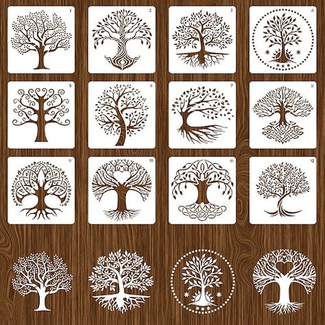 Drawing Art Supplies, Wall Stencils Diy, Palm Tree Drawing, Accent Wall Stencil, Stencils Online, Tree Stencil, Diy Wand, Drawing Stencils, Cheap Paintings