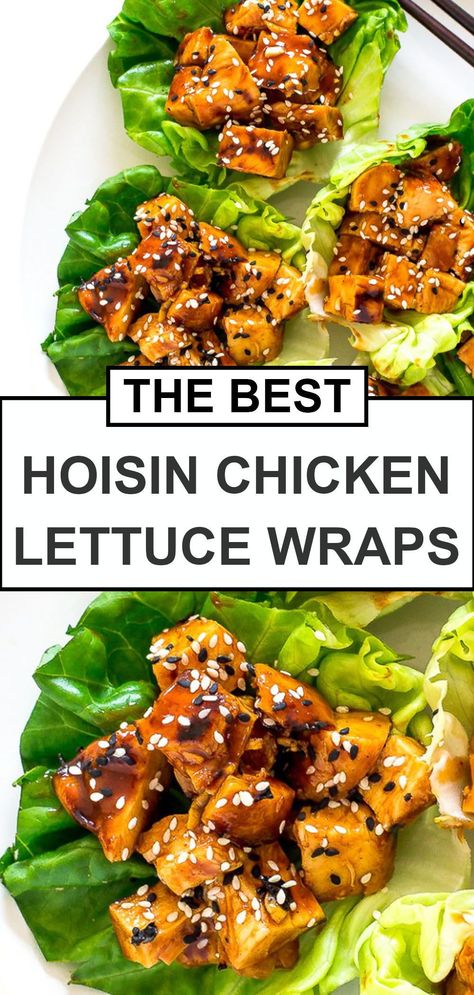 Chicken Lettuce Wraps Healthy, Grilled Chicken Lettuce Wraps, Lettuce Wraps Chicken, Recipes With Hoisin Sauce, Lettuce Wraps Healthy, Lettuce Wraps Recipe, Asian Chicken Lettuce Wraps, Best Easy Dinner Recipes, Hoisin Chicken