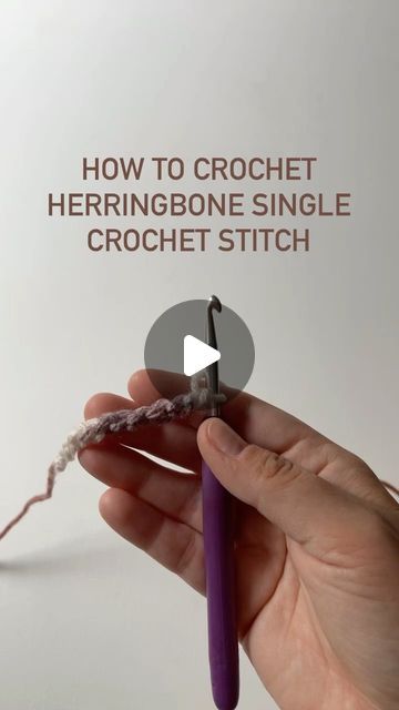 Herringbone Crochet Stitch Tutorial, Herringbone Crochet Stitch, Herringbone Stitch Crochet, Herringbone Single Crochet Stitch, Single Crochet Stitch Tutorial, Crochet Herringbone Stitch, Herringbone Single Crochet, Crochet Herringbone, Herringbone Stitch Tutorial