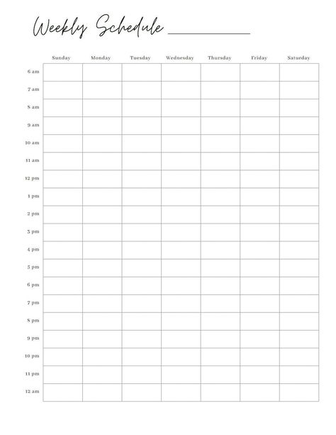 Hourly Weekly Schedule Weekly Planner Printable Week at a - Etsy | Printable P plannerdividerspri... freestudentplanner #dailyroutineplanner #businessplanner #planneressentialsbundle🗒️ Timetable Planner, Study Planner Printable Free, Student Daily Planner, Student Weekly Planner, Weekly Planner Design, Simple Weekly Planner, Weekly Meal Planner Template, Weekly Schedule Printable, Weekly Schedule Planner