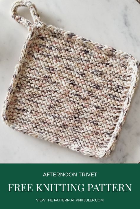 Worsted Weight Knitting Patterns Free, Hot Pad Knitting Pattern, Pot Holder Knitting Pattern, Knitted Pot Holders Free Pattern, Knit Hot Pads Free Pattern, Knitted Trivet, Knit Potholders, Diy Knitting Projects, Knitted Dishcloth Patterns Free