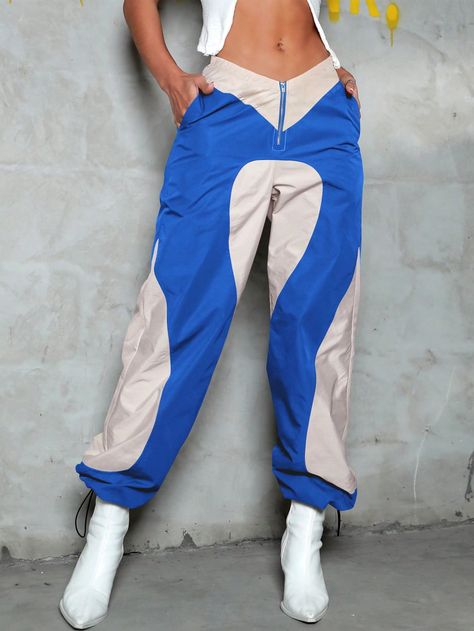 Pants Embellished, Parachute Cargo Pants, Drawstring Cargo Pants, Parachute Cargo, Trendy Denim, Cargo Trousers, Casual Denim, Pattern Blocks, Easy Wear