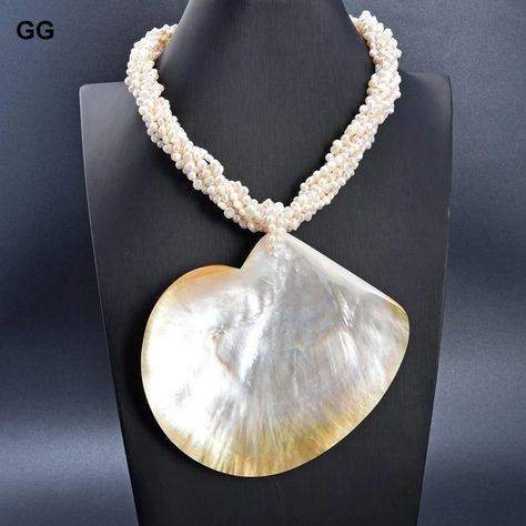 Big Shell, Keshi Pearl Necklace, Natural Pearl Necklace, Kesha, Keshi Pearls, Shell Necklace, Natural Pearl, Pearl Shell, Shell Pendant