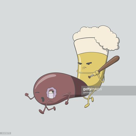 Vector Art : beer chasing liver. illustration of the dangers of alcohol Dangers Of Alcohol, Live Meme, Creative Senior Pictures, Constant Headaches, Crystal Makeup, Vintage Pop Art, Loose Skin, Drinking Shirts, Free Illustrations