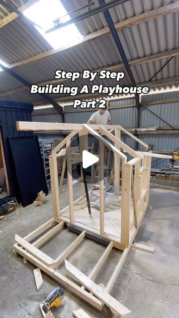 Diy Kids Playhouse, A Frame Playhouse, Kids Play House, Step Building, Playhouse Plans, Indoor Playhouse, House Main Gates Design, Diy Playhouse, Build A Playhouse