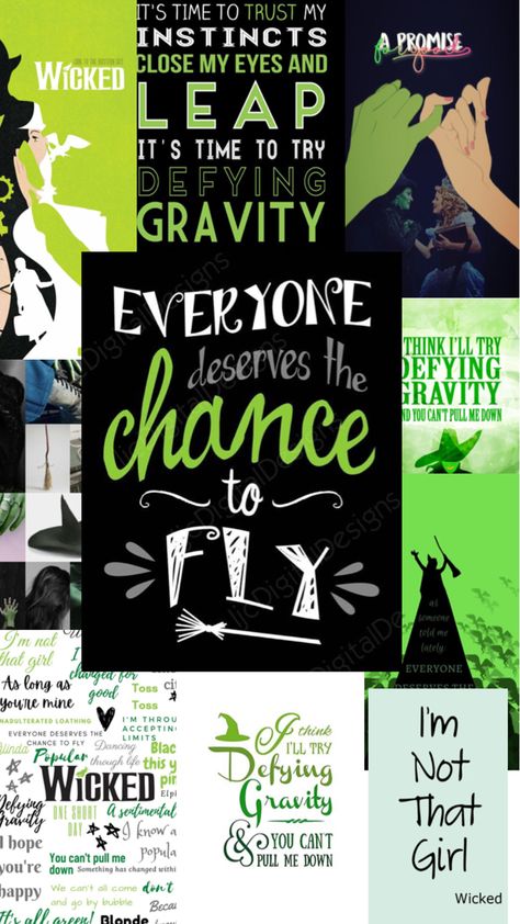 Wicked Musical Aesthetic, Wicked Aesthetic, Wicked Wallpaper, Wicked Quotes, Musical Aesthetic, Musical Wallpaper, Elphaba And Glinda, Wicked Musical, Defying Gravity