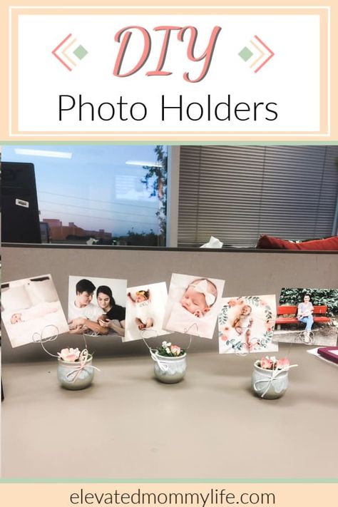 Diy Picture Holder, Picture Holder Diy, Diy Photo Holder, Photo Shoot Tips, Simple Diy Crafts, Going Back To Work, Desk At Work, Diy Mom, Newborn Photo Shoot