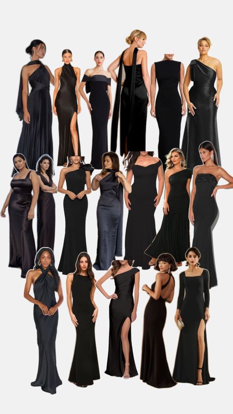 Bridesmaid Guide, Hollywood Glam Dress, Black Tie Bridesmaids, Wedding Wishlist, Holly Wedding, Wedding Lookbook, Bridesmaids Dress Inspiration, Dress Code Wedding, Bridesmaid Attire