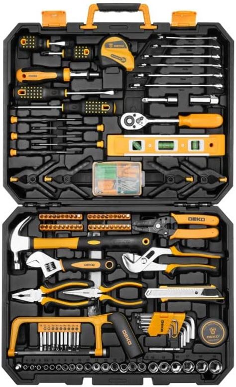 DEKOPRO 228 Piece Socket Wrench Auto Repair Tool Combination Package Mixed Tool Set Hand Tool Kit with Plastic Toolbox Storage Case Toolbox Storage, Best Hand Tools, Tools Box, Machinist Tools, Truck Tools, Mechanics Tool Set, Dewalt Tools, Engineering Tools, Tool Box Organization