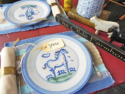 Like this table setting for Hadley pottery.  The placemats are PERFECT! Elegant Dishes, Middle Daughter, Hadley Pottery, Spanish Home Decor, Old Country Stores, Country Store, Farm Table, Louisville Ky, Part Time