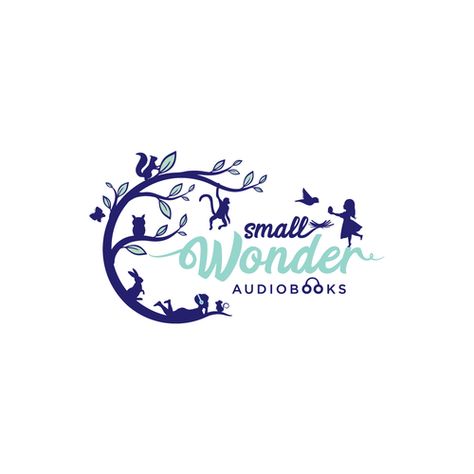 Use your imagination to create a smart and whimsical logo for small wonder audiobooks for kids! | Logo design contest | 99designs Whimsical Logo, Logo Reference, Use Your Imagination, Learning Logo, Kids Logo Design, Tree Logos, Small Wonder, Professional Logo Design, Whimsical Fashion