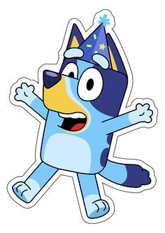 Bluey Birthday Pinata, Bluey Printables Free, Bluey Happy Birthday, Bluey Cartoon, Pj Masks Birthday Party, Birthday Pinata, Bluey Party, Bluey Birthday, Baby Cake Topper