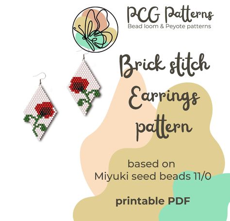 Brick stitch pattern earring