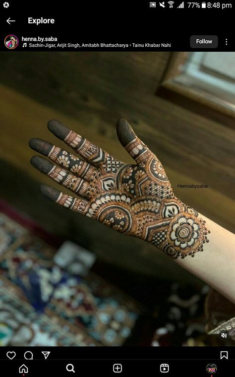 Palm Mehendi, New Simple Mehndi Designs, Mehandi Ideas, Bride Mehendi, Aesthetic Mehndi, Finger Mehendi Designs, Short Mehndi Design, Indian Mehndi, Front Mehndi Design