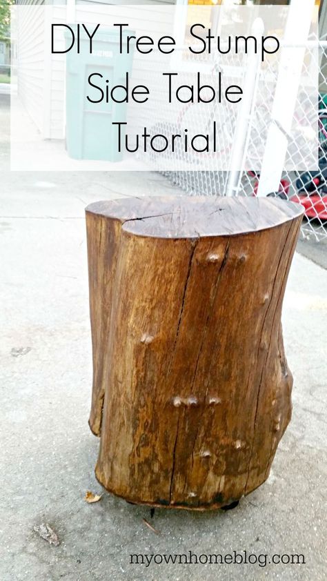 Tree Stump Side Table - My Own Home Stump Side Table, Tree Stump Side Table, My Own Home, Diy Nightstand, Diy Tree, Tree Stump, I Love A, Own Home, Diy Table