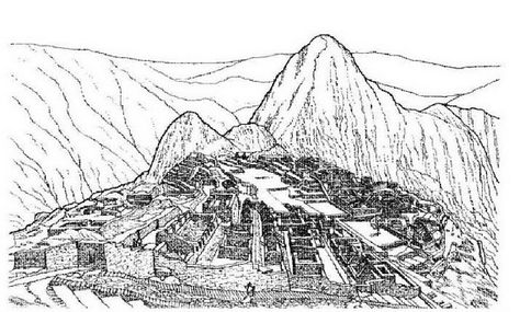 Coloring Pages For Ancient Wonders Of The World_37 Machu Picchu Drawing, Inca Tattoo, Photo Drawing, Paper Cutout Art, Drawing Drawing, Arm Tattoos, Drawing Artist, Arm Tattoos For Guys, Watercolor Sketch