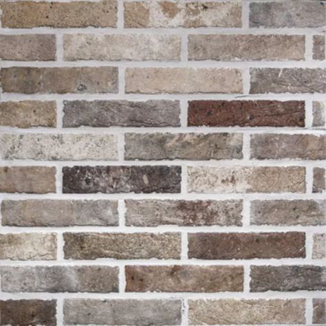 Encore Surfaces Tribeca 2" x 10" Porcelain Brick Look Wall & Floor Tile | Wayfair.ca Brick Effect Wall Tiles, Brick Effect Tiles, Brick Look Tile, Brick Backsplash, Brick Tiles, Accent Tile, Porcelain Flooring, Wall And Floor Tiles, Fireplace Surrounds