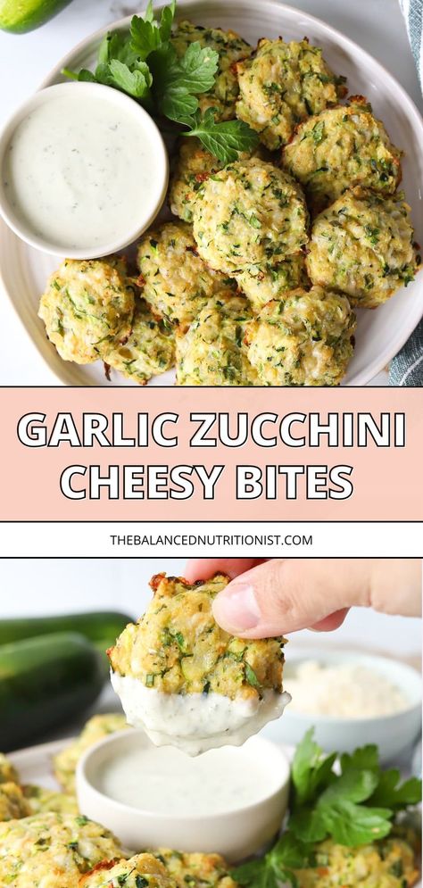 Try these baked zucchini balls for a tasty vegetarian appetizer bite or zucchini side dish. Made with a mix of cheese and garlic, the best cheesy garlic Parmesan zucchini bites are a flavorful treat. These baked zucchini bites are perfect for any meal or party. Zucchini Balls Recipe, Zucchini Cheese Bites, Zucchini Garlic Bites, Parmesan Zucchini Bites, Zucchini Balls, Zucchini Side Dish, Garlic Parmesan Zucchini, Garlic Bites, Zucchini Side Dish Recipes