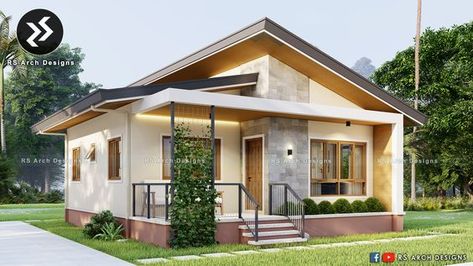 80 Square Meter House Design, Pinoy House Design, 3 Bedroom Small House, House Bungalow, Small House Designs, Skillion Roof, Arch Designs, Three Bedroom House Plan, Flat Roof House