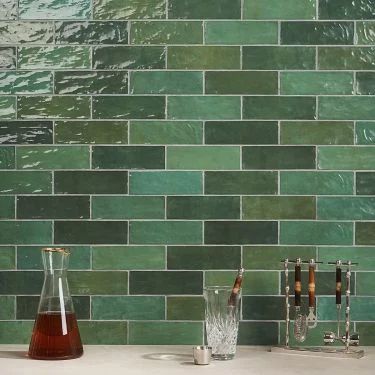 Backsplash Tile & Mosaics | TileBar.com Green Subway Tile, Beach Dunes, Tiles For Wall, Polish Ceramics, Glazed Ceramic Tile, Ceramic Subway Tile, Ivy Hill Tile, Zellige Tile, Green Tile