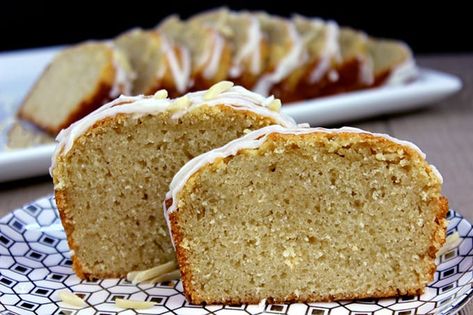 Iced Lemon Almond Milk Bread - Dinner, then Dessert Lemon Desert, Lemon Food, Bread Dinner, Iced Lemon Pound Cake, Sugar Addict, Milk Bread Recipe, Dinner Then Dessert, Almond Milk Recipes, Pumpkin Bread Pudding