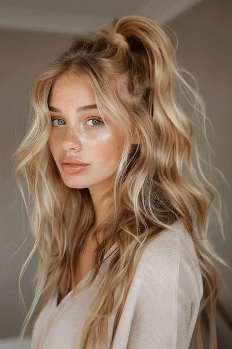 21 Ideas Stunning Summer Ponytail Hairstyles for Every Occasion - Top Styles for 2024 Bridesmaid Hairstyles Ponytail Curls, Ponytails Wedding Hairstyles, Hairstyle For Photoshoot Ideas Long Hair, Formal Pigtail Hairstyles, Funky Formal Hairstyles, Crazy Ponytail Hairstyles, Messy Curls Long Hair, Hair Styles With Clip In Hair Extensions, Photo Shoot Hairstyles Ideas