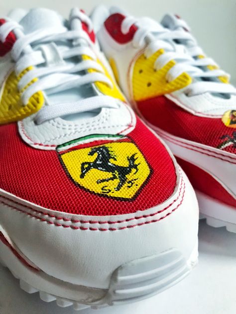 Follow my IG for more @sashartstore Commisions open For order contact me on my IG @sadhartstore or email info.sashartstore@gmail.com Custom Air Forces, F1 Style, Fire Outfits, Forza Ferrari, F1 Motorsport, Custom Shoes Diy, Shoe Designs, Shoes Diy, Custom Nike