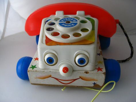 VINTAGE Fisher Price CHatter Telephone 747 1961 by CopperFancy, $13.99 Telephone Vintage, Moving Eyes, Fisher Price Toys, 80s Toys, Vintage Fisher Price, Pull Toy, Childhood Toys, Preschool Toys, Classic Toys