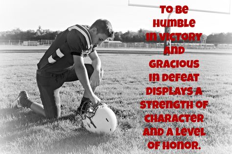 To be humble in victory and gracious in defeat displays a strength of character and a level of honor. Quotes By Athletes, Dream Big Quotes Motivation, Famous Athlete Quotes, Dream Life Quotes, Victory Quotes, Happy New Month Quotes, Christian Athletes, Inspirational Sports Quotes, Black Love Quotes