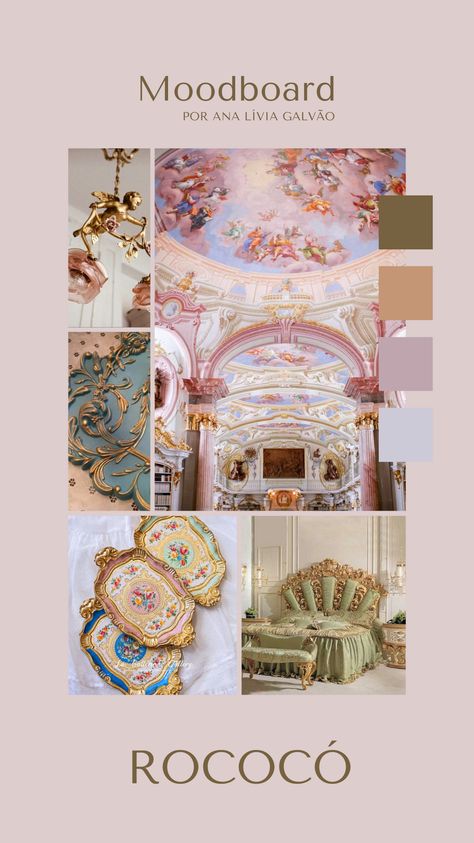 Pastel Rococo Aesthetic, Baroque Colour Palette, Rococo Color Palette, Rokoko Aesthetic, Rococo Aesthetic Fashion, Modern Rococo Aesthetic, Rococo Moodboard, Rococo Fashion Modern, Rococo Modern