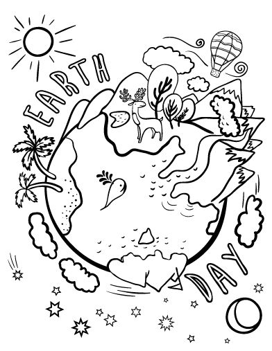 Free Earth Day Coloring Page Earth Coloring Pages, Earth Day Drawing, Earth Day Coloring Pages, Earth Drawings, Earth Day Crafts, Earth Day Activities, Colouring Printables, Happy Earth, Make Pictures