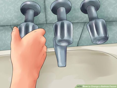 2 Easy Ways to Change a Bathtub Faucet (with Pictures) Faucet Dripping, Unclog Bathtub Drain, Old Bathtub, Bathtub Faucets, Refinish Bathtub, Bathroom Shower Faucets, Bathtub Remodel, Faucet Repair, Bathtub Drain