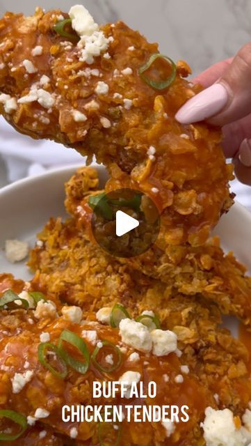 Dayami Emory on Instagram: "AIR FRYER BUFFALO CHICKEN TENDERS:

These buffalo chicken tenders are absolutely delicious. They are so easy to make and can be made in the air fryer in only 10 minutes, which makes these the perfect weeknight meal. These are great when you are craving chicken tenders but want a much healthier version. Hope you love these! 

Tag me if you make these Buffalo chicken tenders and follow @dayamifrommiami for more easy real ingredient recipes!

Ingredients:
1 lb Chicken tenderloins ( I used @farmerfocus)
2 eggs ( @organick_pastures )
2 cups Organic cornflakes ( I used @therealcerealcompany)
1 tsp of salt, pepper, garlic powder, paprika 

Buffalo Sauce for topping ( I used @noblemade )
Green onions 
Blue cheese 

Directions:
1. Season your chicken with spices, dip in Buffalo Chicken Tenders Air Fryer, Air Fryer Buffalo Chicken Tenders, Air Fryer Buffalo Chicken, Buffalo Chicken Tenders, Chicken Tenderloins, Buffalo Sauce, Real Ingredients, 2 Eggs, Chicken Tenders