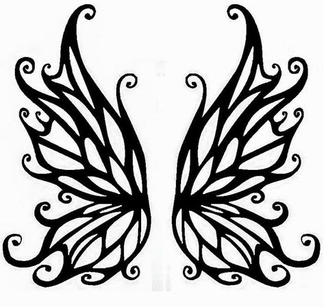 Heartagram Tattoo, Black Fairy Wings, Small Fairy Tattoos, Drawing Symbols, Fairy Wing Tattoos, Shamrock Tattoo, Tiger Tattoos, God Tattoo, Butterfly Outline