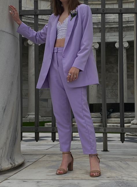 Lavender Suits For Women Prom, Pastel Suit Women, Prom Suit Women, Purple Suit Women, Prom Pant Suit, Prom Suits Women, Prom Suit Outfits, Suits For Women Prom