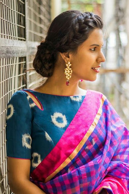 36 Printed Blouse Designs for sarees with trendy neck patterns | Bling Sparkle Print Blouse Design, Kalamkari Blouse Designs, Boatneck Blouse, Neck Patterns, Kalamkari Blouse, Boat Neck Blouse Design, Cotton Saree Blouse Designs, Cotton Blouse Design, Cotton Saree Blouse