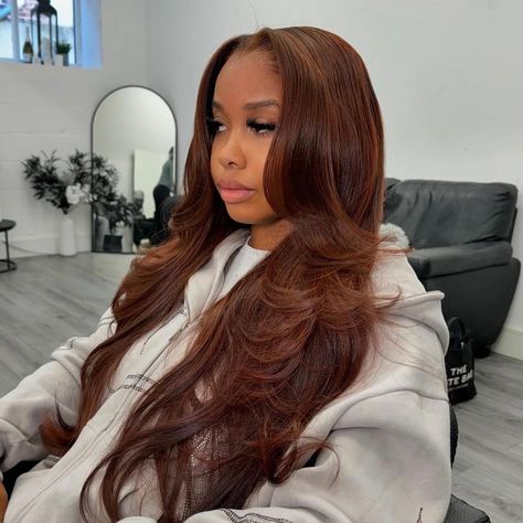 🍂Fall Vibes 🎡🎢 #fallhaircolor #fallhairstyle #haircolorinspo #hdlacewig #sewinwithleaveout #longlayers #amazonwigs Brown Hair Black Women, Mocha Hair, Hair Black Women, Cute Hair Colors, Hair Flip, Dope Hairstyles, Body Wave Hair, Wave Hair, Sleek Hairstyles