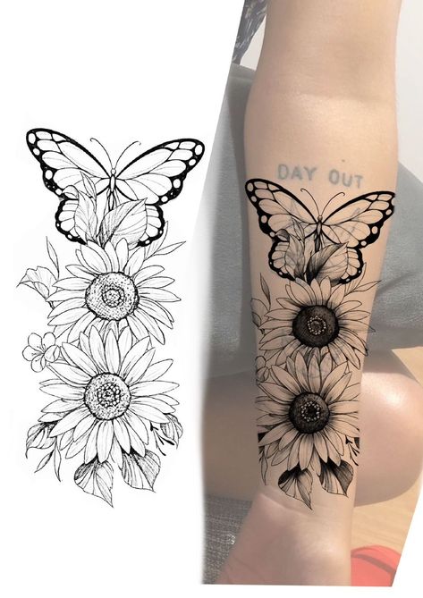 Neck Tattoo Designs For Women, Bushido Tattoo, Unique Half Sleeve Tattoos, Butterfly With Flowers Tattoo, Flower Tat, Traditional Rose, Stencil Outline, Flower Tattoo Drawings, Insect Tattoo