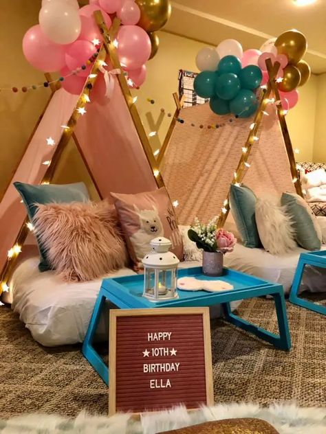 Girl's Sleepover Party - 4 adorable Sleepover Tent Party Ideas Tent Party Ideas, The Best Sleepover, Sleepover Party Ideas, Slumber Party Ideas, Best Party Ideas, Girls Sleepover Party, Sleepover Tents, Girls Slumber Party, Tent Party