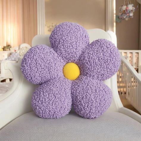 Lilac Daisy Flower Cushion, Lavender Pillow, Daisy pillow, Flower pillow, nursery decor,  plush pillow, baby room, gift, kids room decor by DreamsGelsomino on Etsy Lilac Pillow, Daisy Pillow, Lavender Pillow, Daisy Pillows, Flower Cushion, Pillow Flower, Lavender Pillows, Pillow Baby, Flower Pillow