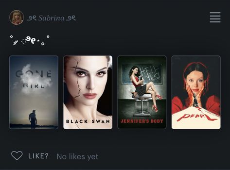 follow me on Letterboxd 🤭 my @ is sab_111 #pearl #jennifersbody #blackswan #gonegirl #movies #films #letterboxd Letterboxd Profile, Jennifer's Body, Movie Memes, Gone Girl, Black Swan, Mean Girls, Look At Me, Tik Tok, Follow Me