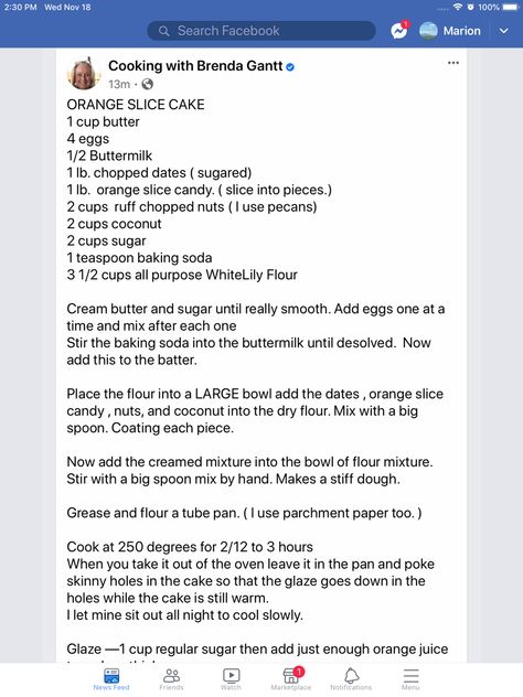 Brenda Gannt Recipes, Brenda Gnatt Recipes, Brenda Gantt Recipes, Brenda Gnatt, Orange Slice Cake, Homestyle Cooking, Cake Recipes Easy, Slice Cake, Orange Cake Recipe