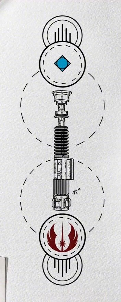 Luke Lightsaber Tattoo, Obi Wan Kenobi Tattoo Minimalist, Deconstructed Lightsaber Tattoo, Luke Skywalker Lightsaber Tattoo, Obi Wan Tattoo Ideas, Star Wars Lightsaber Drawing, Obi Wan Lightsaber Tattoo, Anakin Lightsaber Tattoo, Luke Skywalker Tattoo