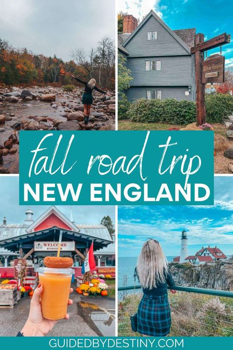 In this New England fall road trip itinerary from Boston to Portland Maine you will see the best things to do in Boston, best things to do in Vermont, best things to do in New Hampshire, best things to do in Portland Maine, and best things to do in Salem Massachusetts. This fall road trip inspo is a great place to start if you're looking for fun fall vacation ideas. It also includes restaurants, bars, and hotel suggestions for each city or state. Fall Foliage Trips, England Road Trip, Fall Foliage Road Trips, Maine In The Fall, Massachusetts Travel, New England Road Trip, East Coast Travel, Fall Road Trip, East Coast Road Trip