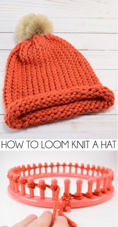 Baby Shoes Diy Pattern Tutorials, Loom Knitting Patterns Hat, Baby Shoes Diy Pattern, Loom Knitting For Beginners, How To Loom Knit, Round Loom Knitting, Circle Loom, Loom Hats, Loom Knitting Tutorial