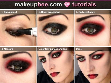 Step-By-Step Tutorial for Simple Vampire Makeup Vampire Makeup Tutorial, Halloween Make-up Looks, Vampire Makeup, Alice Madness, Halloween Makeup Tutorial, Special Effects Makeup, Halloween Costumes Makeup, Gothic Makeup, Goth Makeup