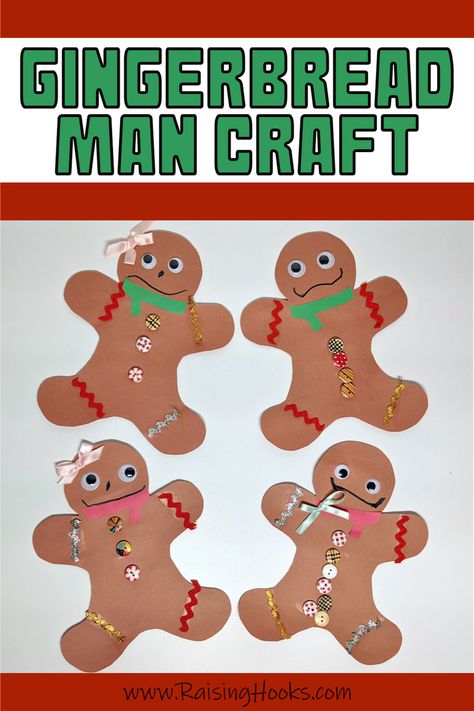 Here's a cute paper gingerbread man craft for the kids this winter. Decorate your gingerbread men and women with pretty buttons, scarves and other decorations! Then hang them as an ornament on your tree or make a gingerbread man garland! #christmas #christmastime #craftsforkids #kidscrafts Perfect Royal Icing, Gingerbread Man Garland, Gingerbread Man Craft, Gingerbread Man Crafts, Pretty Buttons, Small Plastic Containers, Man Crafts, Cute Paper, Garland Christmas