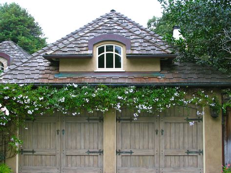 img_2857 Window Arbor, Garage Arbor, California Garden Design, Garage Trellis, Carriage Garage, Pergola Shade Cover, White Clematis, Garage Pergola, Small Pergola