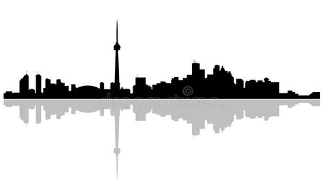 New York Skyline Silhouette, Canada Illustration, Toronto Tattoo, Lima City, Toronto Street, City Skyline Silhouette, Toronto Skyline, Canada City, City Scapes